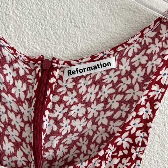 Reformation Noha Floral Mini Dress Red - Picture 6 of 11